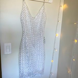 Windsor - White Sequin Mini-Dress Size: M